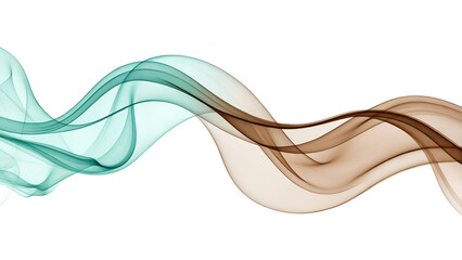 Abstract flowing teal and brown wave design on a white background for digital wallpaper or backdrop use