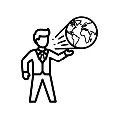 Businessman holding the world global business concept international trade.
