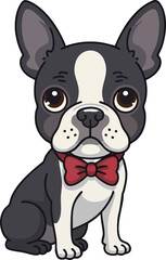 Obraz premium Boston Teriyer dog cut sticker. White background.