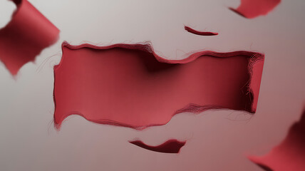 red torn or ripped paper isolated on transparent png background,realistic torn cardboard paper edges,torn or ripped red paper frame