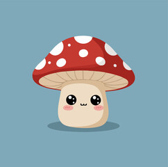 Cute Mushroom Character Vector