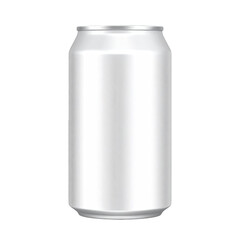 Plain silver aluminum beverage can ready for branding and design.