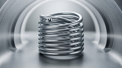 Set coil spring twisted, metal industrial coil isolated. Metal spring isolated on transparency background.