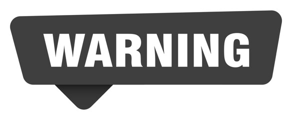 warning black sign isolated on transpatent background. warning sticker