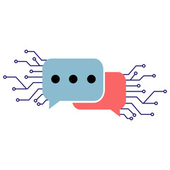 AI Chatbot Communication Icon, Simple Icon Vector Design, best used for presentation, application, web and banner