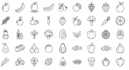 black and white icons set vector