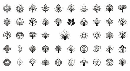 set of four leaf icons