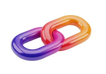 Naklejka premium Interlocking chain links isolated on transparent background