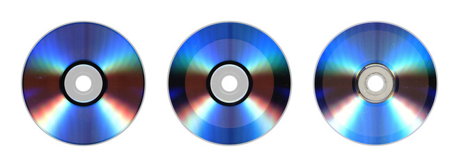 Trio of Reflective Compact Discs &mdash; Clean Optical Storage Set
