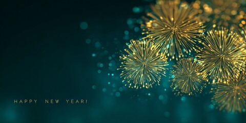 Colorful fireworks create a festive atmosphere to welcome the New Year 2026 with joy and celebration