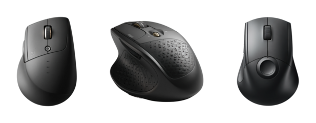 Office space comfort ergonomic mouse design insights, isolated on transparent background, png set