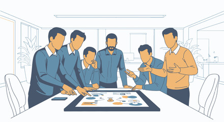 Teamwork and collaboration in a business meeting brainstorming session.