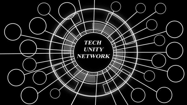 Abstract tech unity network concept connecting innovation and progress in digital world