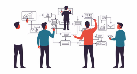 Fototapeta premium Business team collaboration and workflow process analysis.