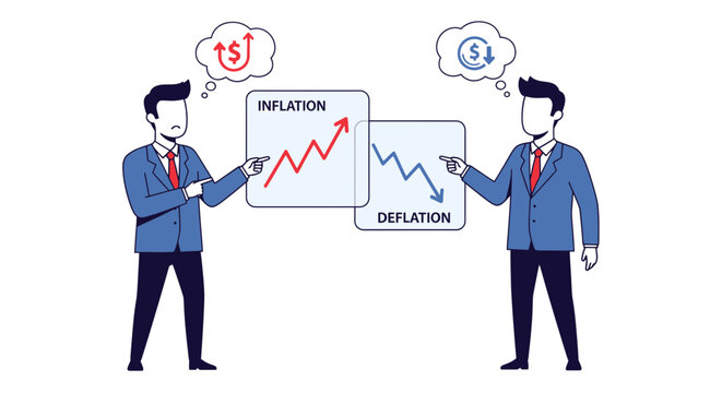 Inflation and Deflation Economic Concepts Explained with Illustrations.