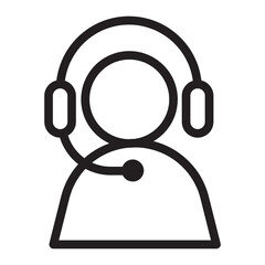 icon of a service customer in black outline style