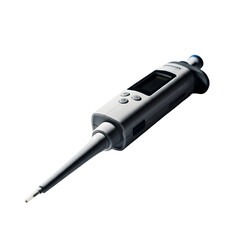 Laboratory pipette instrument isolated scientific equipment on transparent background
