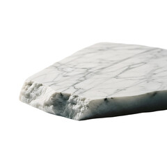 White marble slab with natural texture isolated on transparent background