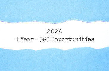 1 Year 2026 Equal To 365 Opportunities Motivational Quote