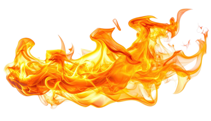 Realistic vibrant dynamic burning fire flames in motion.