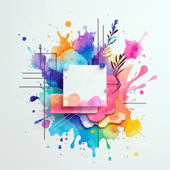 Watercolor splash background with vibrant colors and abstract shapes  