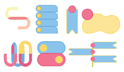 Infographic decoration frame board and flow line illustration