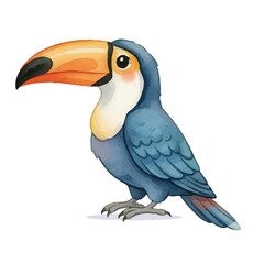 Watercolor Parrot with Bright Feathers