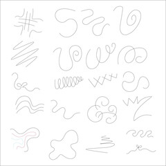 Abstract simple wavy line art drawing flow aesthetic decoration illustration