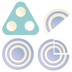 Rounded target and half diagram for report presentation