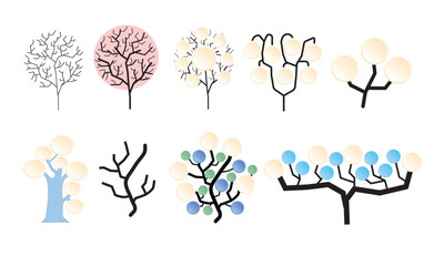 Blank board structure plant tree for business report activity or other