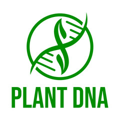 plant dna science flat minimalist logo design