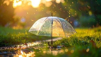 Umbrella in the Rain - A Moment of Serenity and Reflection.