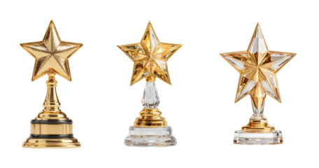 Award ceremony celebration venue trophy display, isolated on transparent background, png set
