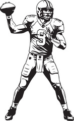 American football player throwing pass