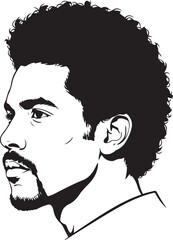 Man profile silhouette afro hair beard