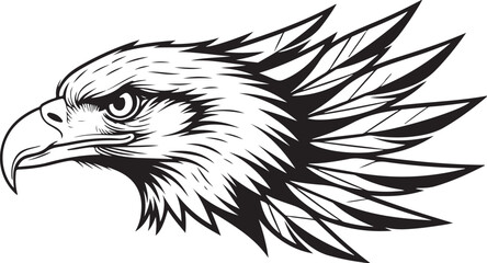 Obraz premium Majestic eagle head profile graphic