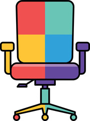 Colorful Office Chair Icon