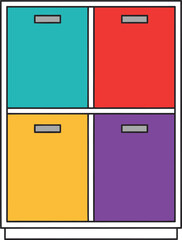 Colorful 4-Cube Storage Unit
