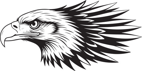 Obraz premium Majestic eagle head profile tattoo