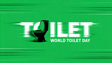 The dynamic design of the toilet represents the concept of the importance of sanitation facilities conveyed by World Toilet Day, and is suitable for fast-paced public welfare promotion scenarios.