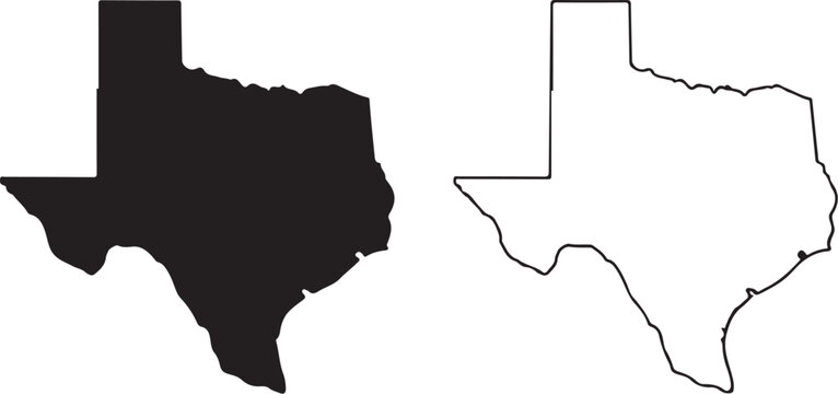 Texas state shape outline map
