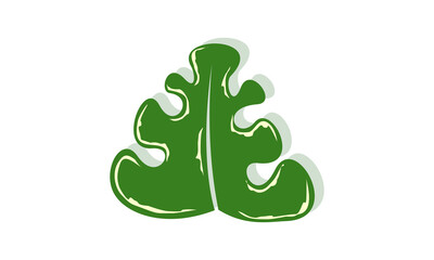 Decorative leaf cartoon vector icon