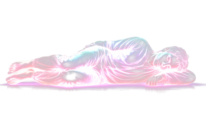 Ghostly sleeping figure dream concept PNG transparent overlay