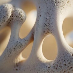 Obraz premium A Macro Expedition into the Mysterious World of Intricate Internal Bone Textures and Organic Forms, Illuminated by Ambient Endoskeletal Hues