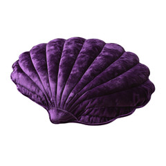 Obraz premium Elegant Purple Velvet Seashell Pillow: A luxurious accent for your home d�cor
