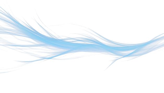 Gentle blue wind movement transparent PNG effect for design
