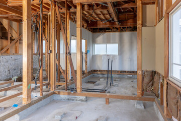 築古住宅のリフォーム工事が始まった建築現場