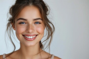 Fototapeta premium Healthy White Teeth and Beautiful Smile — Dental Care and Oral Hygiene Concept