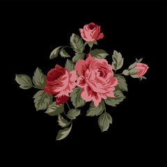 Rose bouquet illustration in vector. Flower bouquet design
