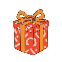 Decorative gift box with ribbon for celebration